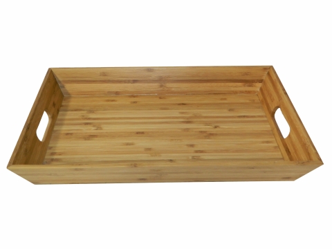 Rectangular bamboo serving tray